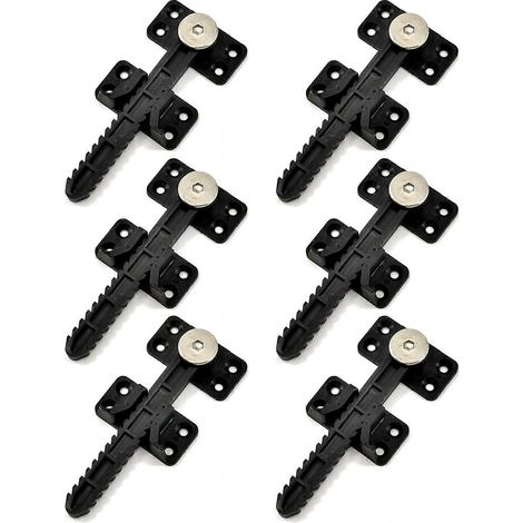 Un ensemble de 6 supports de connexion modulaires pour canapé, dotés d'un revêtement plastique invisible et de joints dentelés, pour assembler des meubles de canapé. (1/5)
