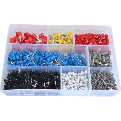 Coffret de 1200 embouts de câblage assortis – Section 0,5-10 mm² – Pour automobile et industrie – Cuivre nickelé pour bonne conductivité – Asta (1/3)