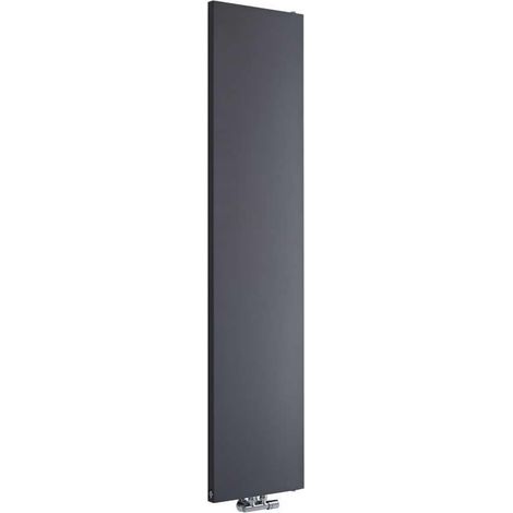Milano Riso Anthracite Vertical Column Single Flat Panel Radiator - 1800mm x 400mm (1/5)