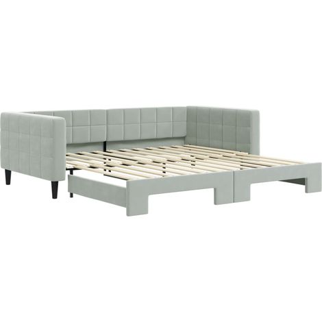 Maison Exclusive - Tagesbett Ausziehbar Hellgrau 100x200 cm Samt