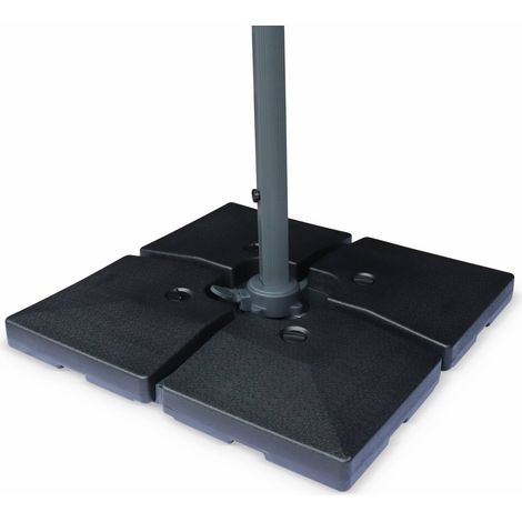 Set of 4 square weight slabs 51.5x51.5cm Black 51x51x12 cm - Cantilever parasol base