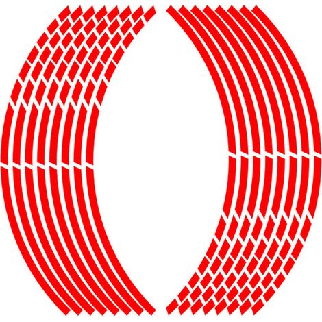 Bandas para llantas de motocicleta, pegatinas para llantas de bicicleta, pegatinas reflectantes para llantas de motocicleta, para bicicletas, motocicletas y automóviles, rojo, 18 piezas (1/4)