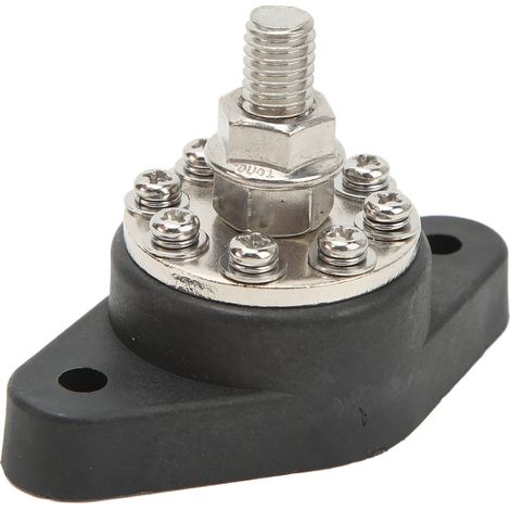 Bloc de distribution d'alimentation 8 bornes 3/8 po M10 12 V-48 V 160 A universel pour voitures, camping-cars, bateaux et camions (1/5)