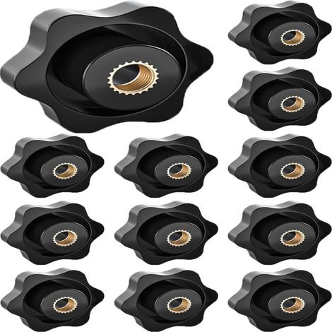 Lot de 30 Écrous Étoile pour T Track, Filetage 1/4″, Poignée Plastique Antidérapant, Accessoires Menuiserie, Rainure T 3/8″ 1/2″ (1/5)