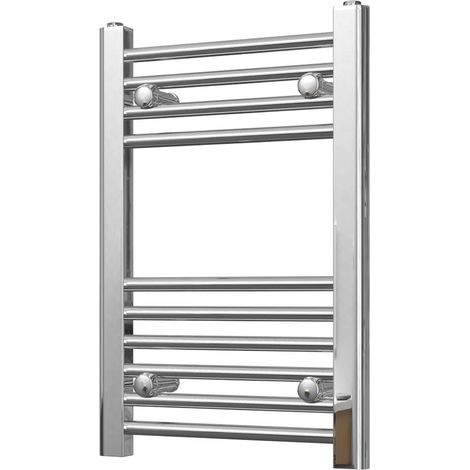 Zennor - Chrome Heated Towel Rail - H600mm x W400mm - Straight (1/3)