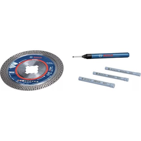 Kit d'accessoires Ceramic Diamond Kit Bosch  disque à tronçonner diamanté + kit de forets Ceramic Dry + marqueur pour trous profonds