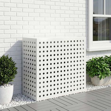 vidaXL Funda para Aire Acondicionado Blanco 110 x 50 x 105 cm Acero (1/5)