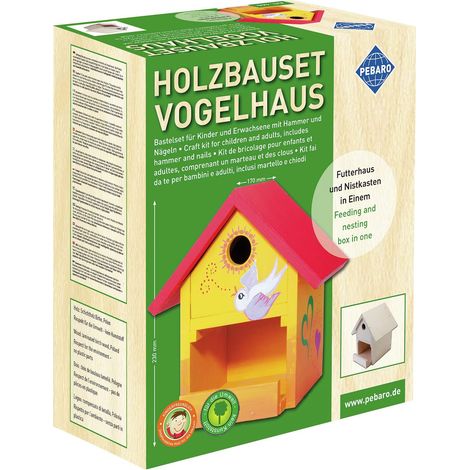 Kit de Construction, pour cabane à Oiseaux, avec 9 Panneaux en Bois de Bouleau Non traité, Un Marteau et des Clous, Une idée de pour Les Artisans Amateurs (1/5)
