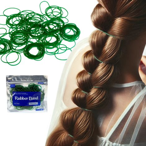 Gomas de silicona para trenzas, duraderas, verdes, 130 unidades (1/4)