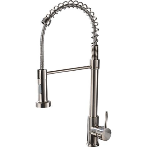 Robinet de cuisine mitigeur AuraLum, bec en forme de U, élégant et moderne, pivotant à 360°, pour eau chaude et froide. (1/5)