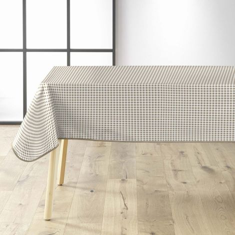 Nappe Imprimé "Miny Vichy" 140x240cm Naturel