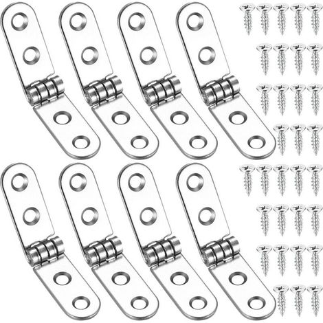 8 Pcs Charnières Pliantes à 180 Degrés, Charnières Rabattables, Charnière de Porte Autonome pour Machine à Coudre, Table Pliante, Meubles de Cuisines, Armoires, Portes (1/4)