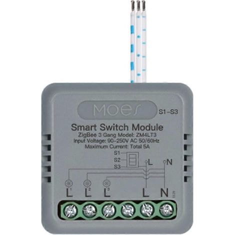 MOES Zigbee Sprachsteuerungsmodul mit Timer für Alexa/Google Home und 3 Schaltern (1/5)