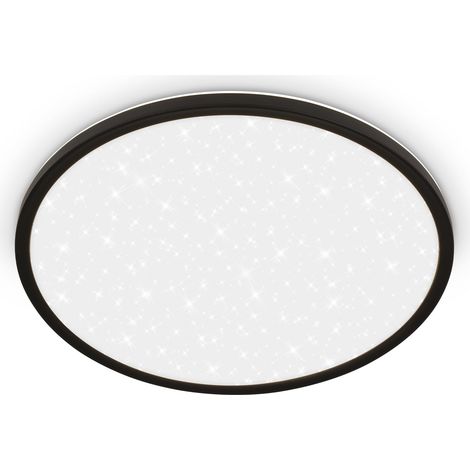 Panneau LED à lumière indirecte, ciel étoilé, lumière blanche neutre, lustre salon, lustre chambre, luminaire plafonnier, lustre cuisine, plafonnier salon, 37,5x4,5 cm, noir (1/5)
