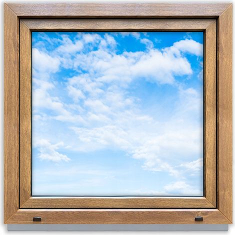 Kippfenster aus PVC in Goldener Eiche, 865 x 835 cm, neues doppelt verglastes Kippfenster