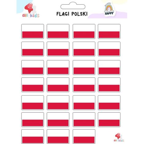 Pegatinas para niños con banderas polacas