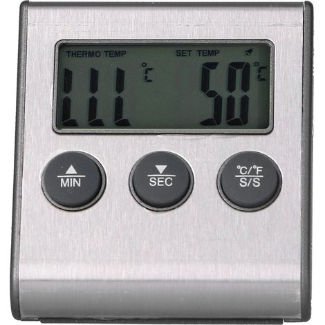 Thermomètre magnétique pour barbecue, mesure de la température des aliments et de la viande avec fonction alarme, idéal pour la cuisine. (1/5)