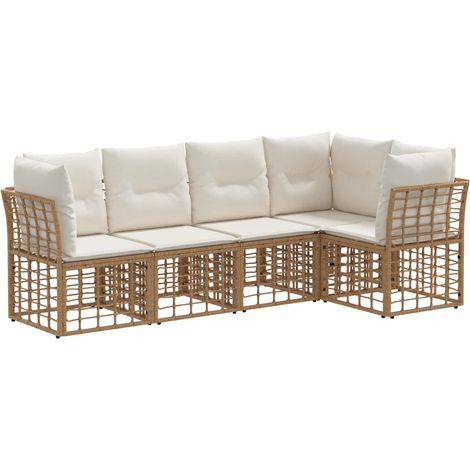 Maison Exclusive - Set di divani da esterno Naturale Poliestere