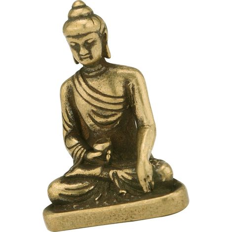 Statue Bouddha - Laiton - Décoration Intérieure Bureau Maison Temple Salle De Méditation - 2,6 x 1,4 x 3,8 cm - Unité (1/5)