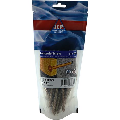 Jcp Fixings Concrete Screws Csk Hd 7.5 x 120mm - Box of 225 (1/2)