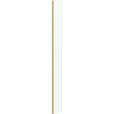Colore 8mm Clear Glass Brushed Brass 1850mm x 215mm Walk In Fixed Return Shower Screen (1/5)