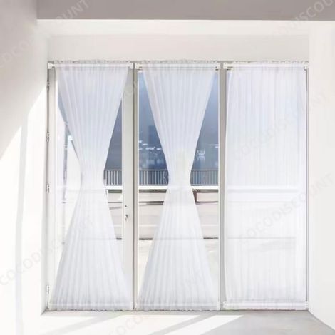 Cobye -Lot de 4 Tringles a Rideau Extensibles 40 -65 cm + 8 Crochets Adhesifs Sans Percage - Rideaux Fenetre Cuisine Salle de Bain (1/5)