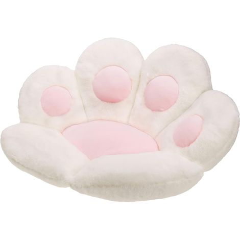 Patte de chat coussin canapé paresseux chaise de bureau coussin patte d'ours sol chaud mignon coussin salle à manger chambre blanc (1/2)
