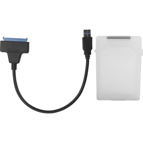 Adaptateur Disque Dur Sata Vers Usb 3.0 Boitier Protection 2.5 Pouces Hdd Ssd Blanc (1/5)