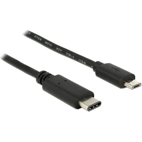 Delock Câble USB USB 2.0 USB-Micro-B mâle, USB-C® mâle 0.50 m noir 83333 (1/2)