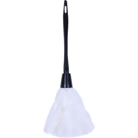 Plumeau élégant pour dinde (1 pièce) avec manche en plastique noir, outils de nettoyage (blancs) 35 cm (1/2)