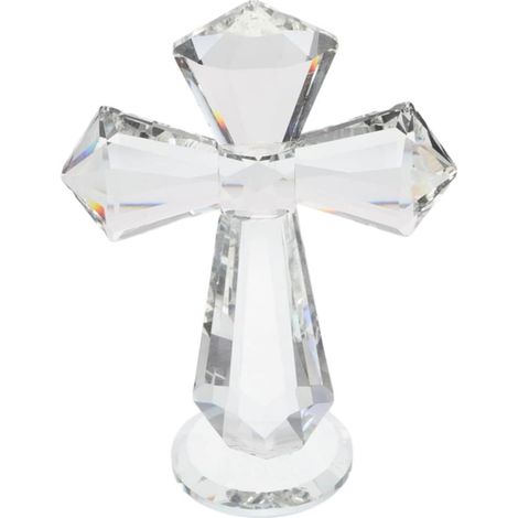 Standing Cross, 3D Glass 10 X 15 X 5 Cm (White) (1/5)