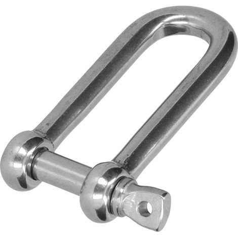 Manille en D longue en acier inoxydable 304, vis d'ancrage droite, connecteur de chaîne ou de câble, 10 pièces M6 (1/5)