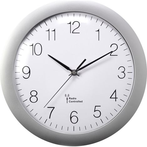 MXP3601S Funk Wanduhr 30 mm x 56 mm Silber (1/2)