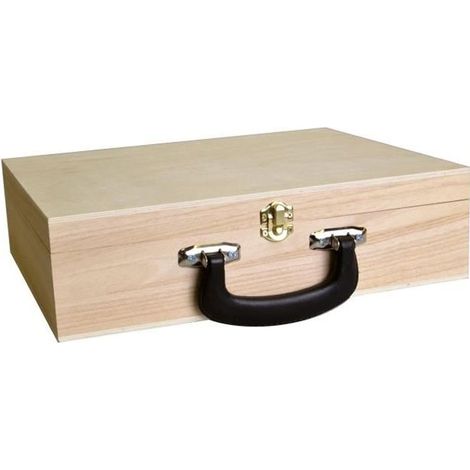 Valise en bois - 33 x 27 x 9 cm (1/2)
