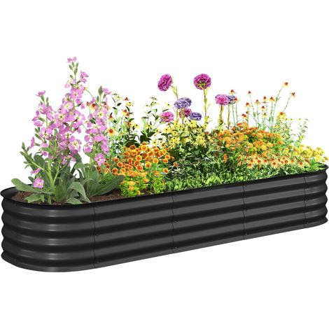 Pot de fleurs / bac à fleurs de jardin de qualité supérieure, conçu pour la culture de plantes, fleurs ou légumes. Fabriqué avec des matériaux résistants aux intempéries, il est idéal pour votre ja... (1/5)