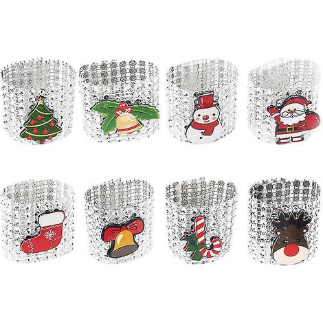 8-teiliges Set Serviettenringe für Weihnachten