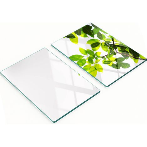 Tablas de cocina de vidrio templado con gr谩ficos, 2 piezas, hojas, 2x40x52 cm (1/5)