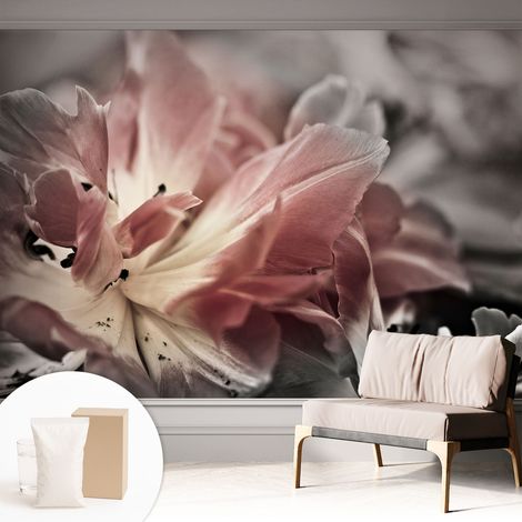 Tapete Vliestapete mit Kleber für Wohnzimmer Schlafzimmer Küche - Wanddekoration Pastellfarbene Blume 312x219 cm (1/5)