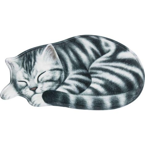 Tapis De Sol Chat Dormant - Antidérapant - En Polyester - Pour Chambre Salle De Bain Cuisine - 40 X 76 Cm (1/5)