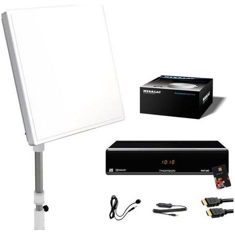 KIT Satellite Camping Car SELFSAT CAMP 58 Mât Traversant + Récepteur TNTSAT THS806 + Coaxial