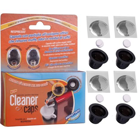 Machine à Café - Compatible avec Nespresso - 4 Capsules Détergents - Nettoyage Bec de Sortie Café - Nettoyage Interne Hygiénisant et non Corrosif, Facile et Automatique (1/5)