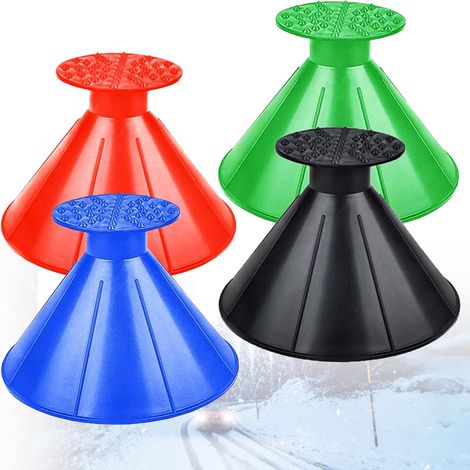 Ensemble de 4 outils de dégivrage de pare-brise pour chasse-neige - bleu + rouge + noir + vert (1/5)