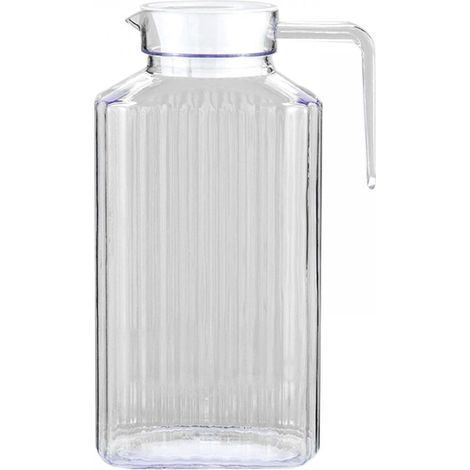 1 Pot à jus en acrylique, couvercle inclus, design ergonomique, pour eau chaude et froide, usage restaurant et domicile (1/5)