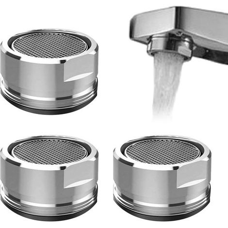 Juego de 3 aireadores - Colador de grifo ahorrador de agua con filtro de acero inoxidable para cocina y baño (1/5)