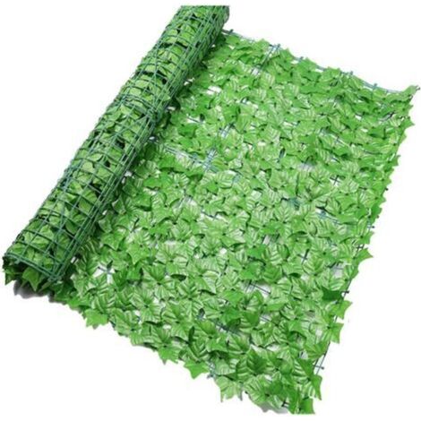 Lierre Artificiel Clôture Haies Artificielles Clôture et Feuilles Artificielles Rouleau Décoration Extérieure Jardin