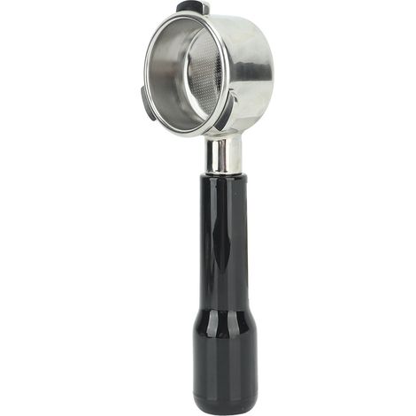 Portafilter sans fond 54mm en acier inoxydable pour machines Breville série 8 avec support en plastique noir (1/5)