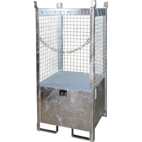Bauer Fass-Stapelpalette FSP-1 D, Drahtgitterwände, feuerverzinkt