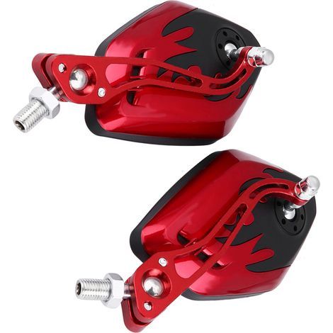 Motorrad-/Roller-Aluminium-Flammenrote Spiegel 8 mm 10 mm Universal 2-teiliges Set Rückspiegel (1/5)