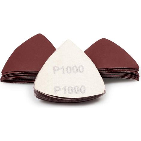 30 pièces de papier abrasif triangulaire, grain 1000, 80 mm, pour outil multifonctionnel oscillant détaillé, disques abrasifs, disques abrasifs triangulaires (1/5)