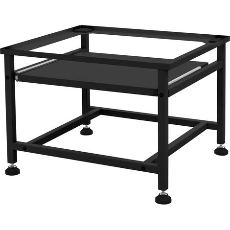 ML-Design Base per Lavatrice Asciugatrice Frigorifero con Ripiano Estraibile 62,5x53,5x45 cm in Acciaio Nero max. 150 kg Piedistallo Supporto Rialzato Protettivo per Elettrodomestici Carichi Pesanti (1/5)